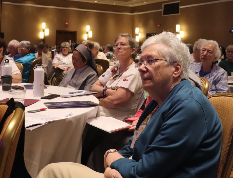 Attendees look on Aug. 14, 2019, during the Leadership Conference of Women Religious Assembly in Scottsdale, Ariz. (CNS photo/ Dan Stockman, Global Sisters Report)
