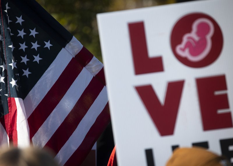 Pro-life advocates are seen near the U.S. Supreme Court Dec. 1, 2021. (CNS photo/Tyler Orsburn)
