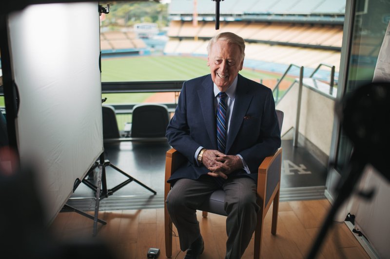 Vin Scully is seen during a 2019 interview for the baseball documentary "Soul of a Champion: The Gil Hodges Story," produced by Spirit Juice Studios in association with Catholic Athletes for Christ. Scully died Aug. 2, 2022, at age 94. A lifelong Catholic, he received the Gabriel Personal Achievement Award from the Catholic Academy of Communication Professionals at the Catholic Media Conference in St. Louis June 2, 2016. (CNS photo/courtesy Spirit Juice Studios)