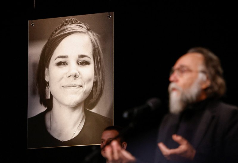 Russian political scientist and ideologue Alexander Dugin delivers a speech during a memorial service for his daughter, Darya Dugina, who was killed in a car bomb attack, in this photo taken in Moscow Aug. 23, 2022. Pope Francis spoke of Dugina as an innocent victim of war, drawing a strong response from Ukrainian officials. On Aug. 30 the Vatican said the pope's comments "should be read as a voice raised in defense of human life and the values attached to it, and not as a stance on political positions." (CNS photo/Maxim Shemetov, Reuters)