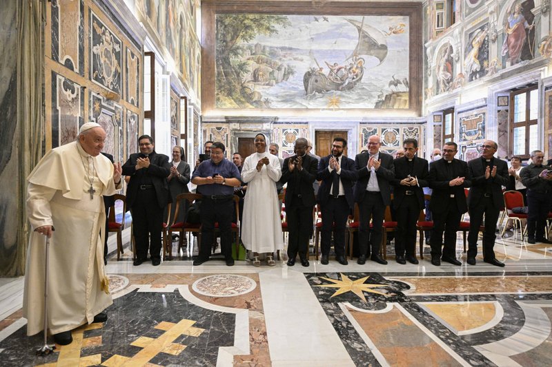 Pope Francis meets with members of Italy's Association of Professors of Liturgy in the Clementine Hall at the Vatican Sept. 1, 2022. (CNS photo/Vatican Media)