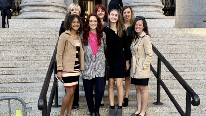 Female student athletes prepare to take their case for fairness in sports to court Thursday. (Alliance Defending Freedom via CNA)
