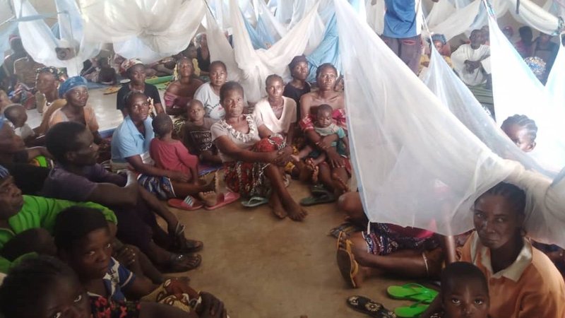 Displaced Nigerians camped near St. Francis Xavier Parish in Agagbe, Nigeria, in 2022. (Courtesy of Adakole Daniel via CNA)
