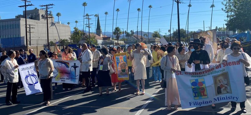 Delegations from different parishes and religious organizations assembled for the 14th annual San Lorenzo Ruiz de Manila procession. (Lynne Lamiel)
