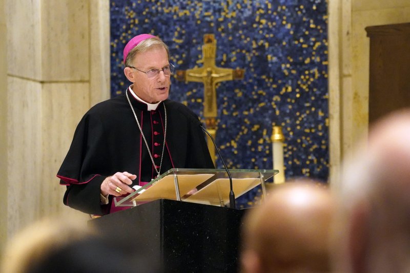 Archbishop John C. Wester of Santa Fe, N.M., offers a reflection on the urgent need for nuclear disarmament during a prayer service for United Nations diplomats at the Church of the Holy Family in New York City Sept. 12, 2022. The service, hosted by the Vatican's permanent observer mission to the U.N., was held on the eve of the opening of the 77th session of the U.N. General Assembly. (CNS photo/Gregory A. Shemitz)