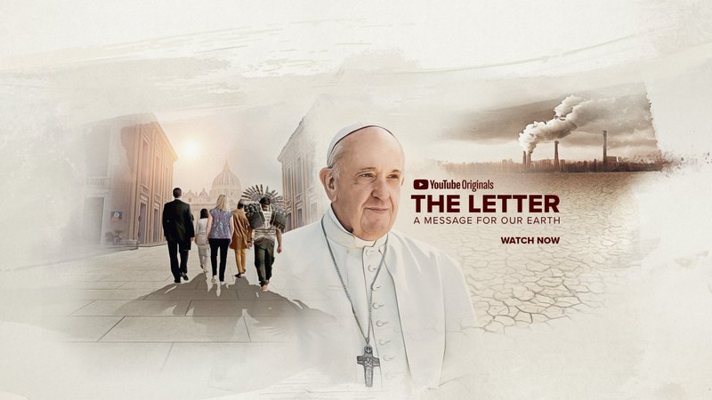 Pope Francis and global activists are pictured in a banner for the new YouTube Originals film on the pope's encyclical, "Laudato Si', on Care for Our Common Home." The film launched Oct. 4, feast of St. Francis of Assisi, the same day the Holy See acceded to the Paris Agreement. (CNS photo/YouTube Originals)