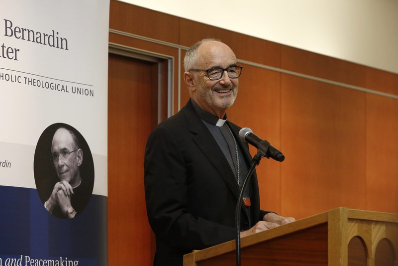 Cardinal Michael Czerny, prefect for the Vatican Diacastery for Promoting Integral Human Development, gives a public address at Catholic Theological Union in Chicago Sept. 17, 2022. His lecture on "Life, Solidarity and Fraternity: The Consistent Ethic of Life in Light of 'Fratelli Tutti'" was hosted by the Bernardin Center at the graduate school of theology. (CNS photo/Karen Callaway, Chicago Catholic)