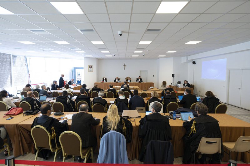 The courtroom is seen during the a session of the ongoing trial of defendants accused of financial crimes at the Vatican in this May 20, 2022, file photo. (CNS photo/Vatican Media)