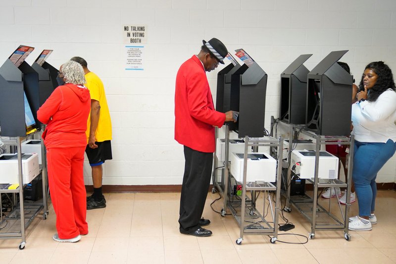 People cast their ballots at the Citizens Service Center in Columbus, Ga., Oct. 17, 2022, as early voting begins for the midterm elections. (CNS photo/Cheney Orr, Reuters)