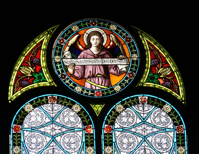 A stained-glass window in a monastery in Austria. (Wolfgang Sauber/Wikimedia Commons)