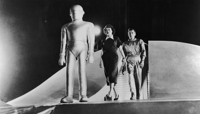 Lock Martin, Patricia Neal, and Michael Rennie in "The Day the Earth Stood Still." (IMDB)