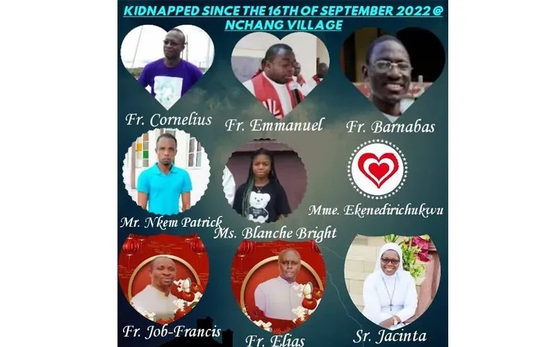 Five priests, a nun, and three lay people were abducted Sept. 16, 2022, after gunmen attacked their parish in Mamfe Diocese, Cameroon. (Mamfe Diocese via CNA)