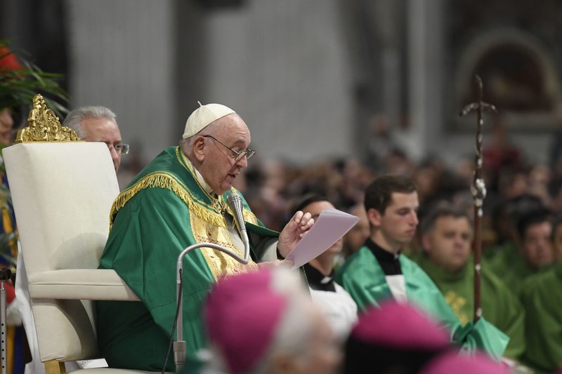 Pope Francis gives his homily Nov. 13, 2022, during Mass for the World Day of the Poor in St. Peter's Basilica at the Vatican. (CNS photo/Vatican Media)