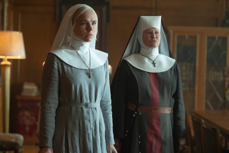 Jacqueline Byers and Lisa Palfrey in "Prey for the Devil." (Lionsgate)