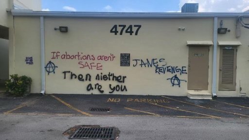 A pro-life pregnancy center in Hollywood, Florida, was defaced with pro-abortion graffiti over Memorial Day Weekend 2022. (Courtesy of Dr. Grazie Pozo Christie via CNA)