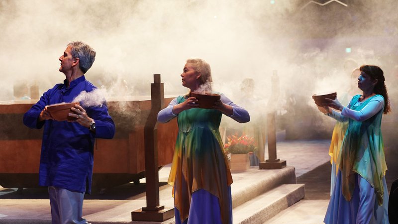 Valyermo Dancers participate in a liturgy at the 2017 LA Religious Education Congress. (Victor Alemán)