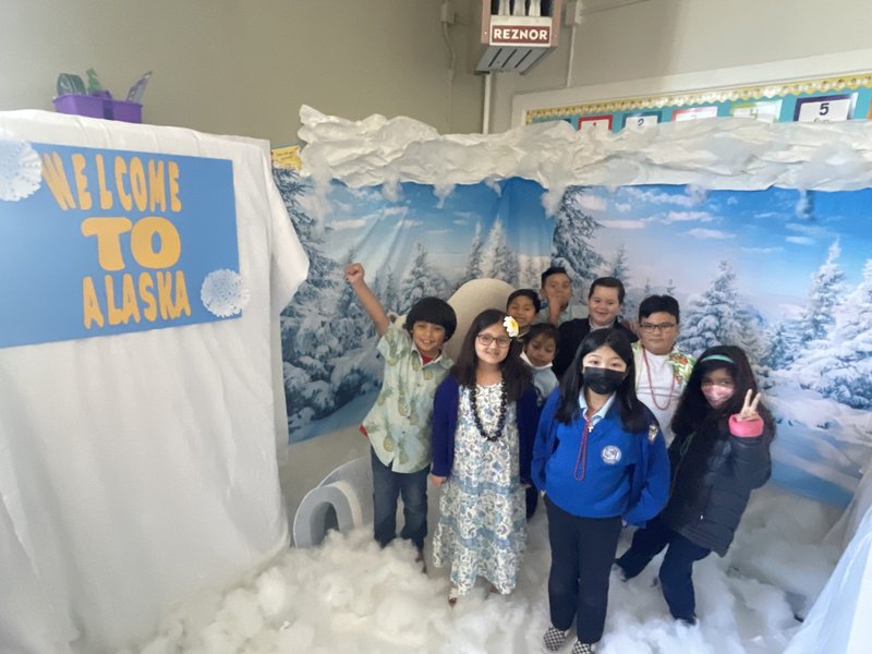 Our Lady of Loretto students with their Alaska display as part of Catholic Schools Week. (Submitted photo)