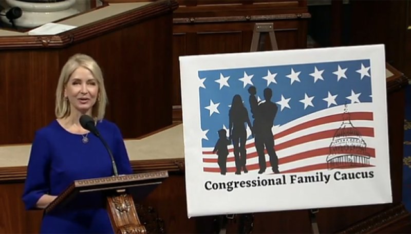 Rep. Mary Miller, R-Ill., announces the formation of the Congressional Family Caucus on the floor of the United States House of Representatives, March 7. (Screenshot, CSPAN/Mary Miller)