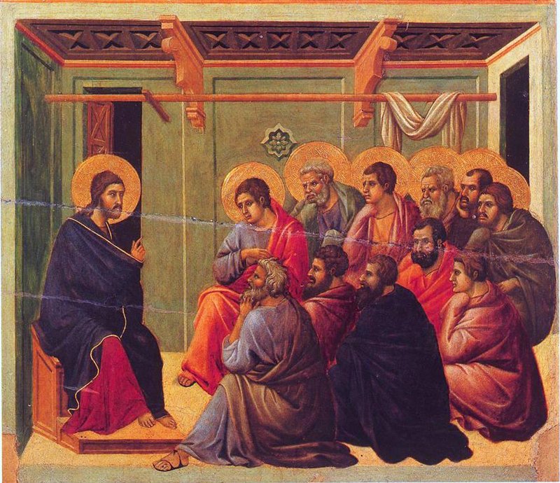 “Christ Taking Leave of the Apostles,” by Duccio di Buoninsegna, 1255-1319, Italian. (Wikimedia Commons)