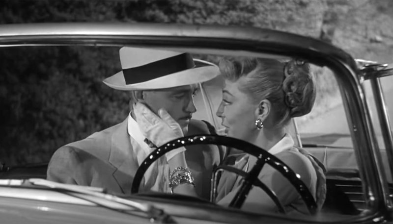 A scene from the 1955 film “No Man’s Woman.” (Screenshot via YouTube)