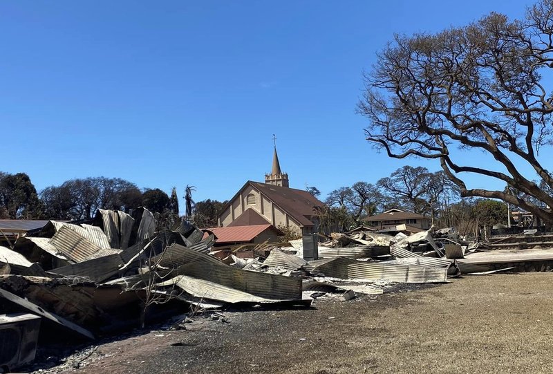 Maria Lanakila Church in Lahaina on the Hawaiian island of Maui is pictured Aug. 16, untouched by the wildfire that destroyed the entire town of Lahaina Aug. 8-9. (OSV News/courtesy of Maria Lanakila Parish)