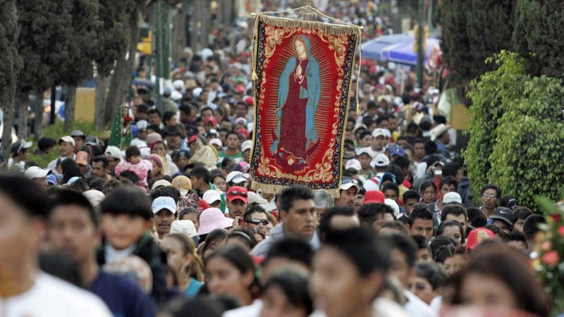 A file photo shows pilgrims making their way to the Basilica of Our Lady of Guadalupe in Mexico City. Millions of Mexicans made their way to the basilica to mark the Guadalupe feast day Dec. 12. The feast celebrates the appearance of Mary to the Indigenous Catholic St. Juan Diego Cuauhtlatoatzin in 1531 near present-day Mexico City. (OSV News/Felipe Courzo, Reuters)