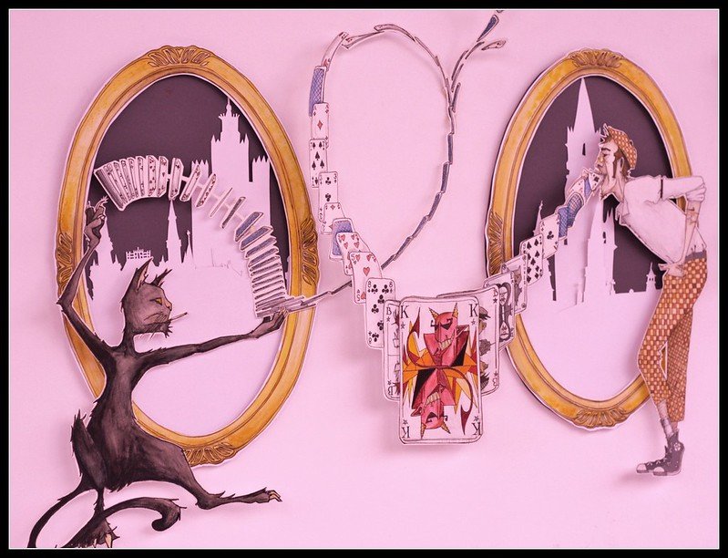 One of the illustrations for Mikhail Bulgakov’s “The Master and Margarita,” by Franziska Holly, on display at the University of Wolverhampton, Massachusetts. (Flickr)
