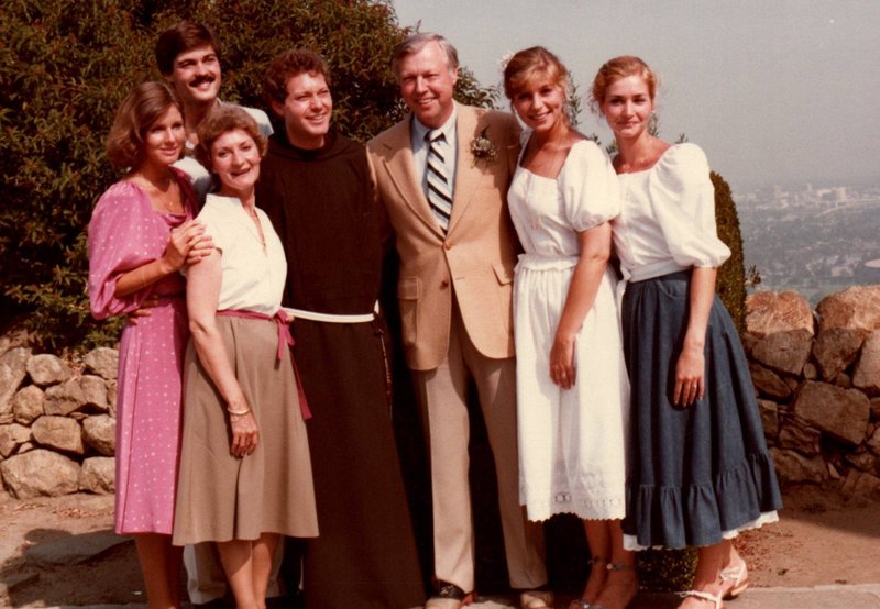Father Matt Elshoff with his parents, sisters, and brother after his ordination to the priesthood in 1978. (Bishop Matthew Elshoff)