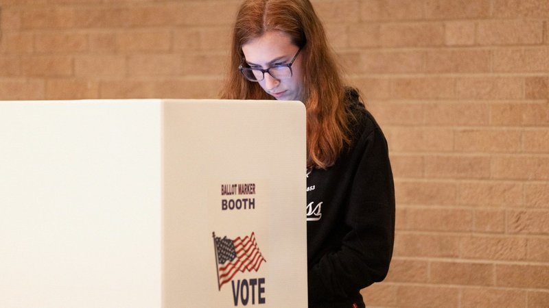 A voter fills out her ballot at a polling station in Columbus Nov. 7, 2023, as voters go to the polls in Ohio over Issue 1, a referendum on whether to enshrine expansive legal protections for abortion in the state constitution, which the state's Catholic bishops have vigorously opposed. (OSV News/Megan Jelinger, Reuters)