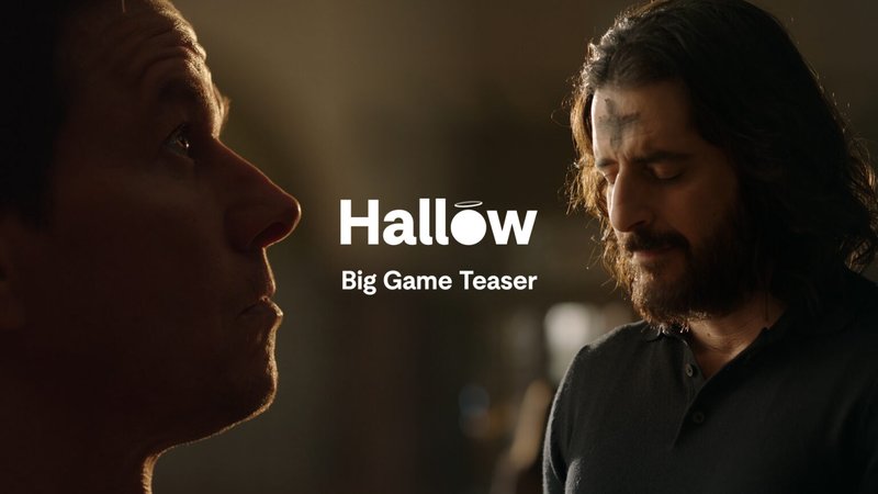 A still from the teaser for Hallow’s Super Bowl commercial airing Feb. 11, 2024. (Hallow)