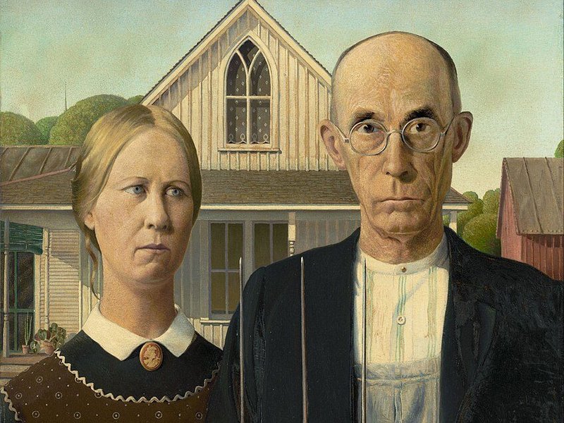 “American Gothic,” by Grant Wood, 1891-1942, American. (Wikimedia Commons)