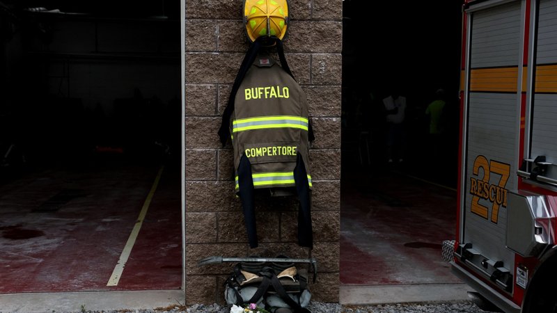 A memorial for volunteer firefighter Corey Comperatore, an attendee killed during gunfire at a campaign rally of Republican presidential candidate and former U.S. President Donald Trump, is displayed at the Buffalo Township Fire Company 27 in Buffalo Township, Pennsylvania, July 14, 2024. (OSV News photo/Brendan McDermid, Reuters)