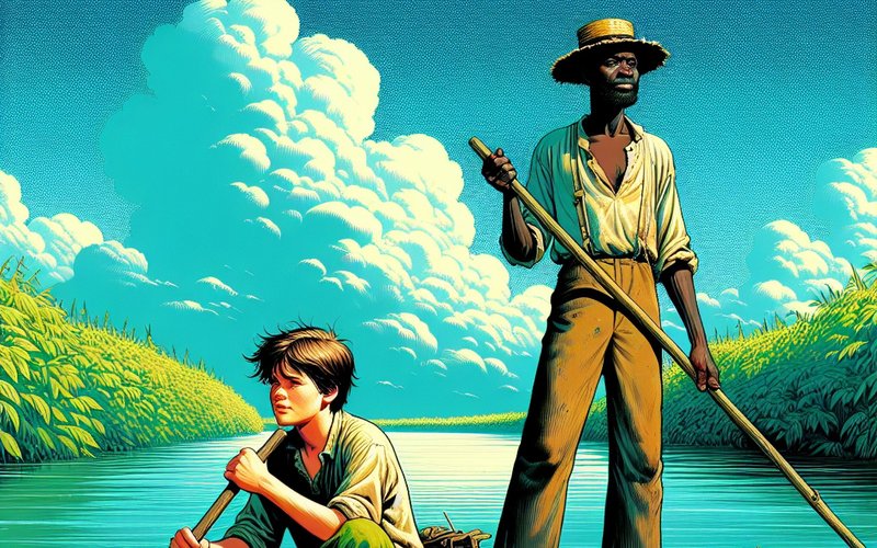 Illustration of Huckleberry Finn and Jim. (Shutterstock)