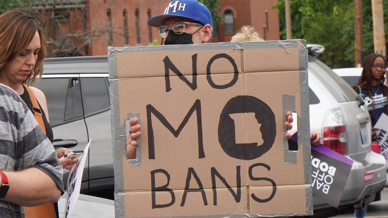 Protesters gather on the lot of a Planned Parenthood in St. Louis after the Supreme Court ruled in the Dobbs v. Jackson Women's Health Organization decision to overturn the landmark Roe v. Wade abortion precedent, June 24, 2022. (OSV News photo/Lawrence Bryant, Reuters)