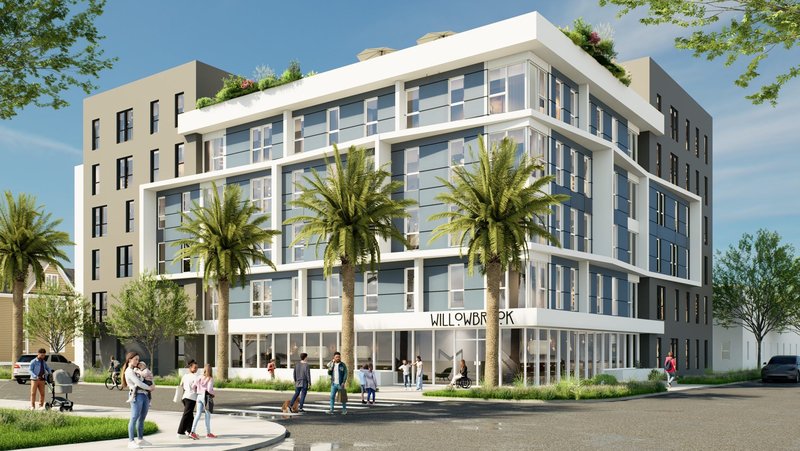 The pilot project, Willow Brook, will feature a 74-unit apartment building near LA City College with below-market rents targeting transitioning foster youth and community college students. (Our Lady Queen of Angels Housing Alliance)