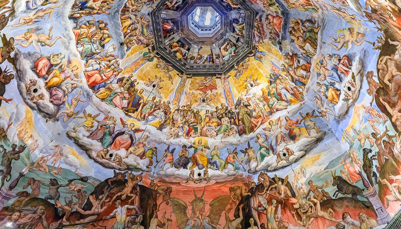 Judgment Day fresco inside the Cathedral of Santa Maria del Fiore in Florence, Italy. (Shutterstock)