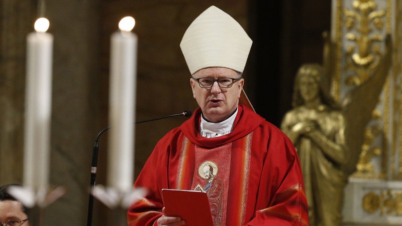 Bishop Michael C. Barber of Oakland, Calif., gives the homily at the Basilica of St. Paul Outside the Walls in Rome Jan. 31, 2020. The Diocese of Oakland filed a plan for reorganization in bankruptcy court Nov. 8, 2024, to create and fund a trust for clerical sexual abuse survivors and allow the diocese to continue to operate financially. (OSV News photo/CNS file, Paul Haring)