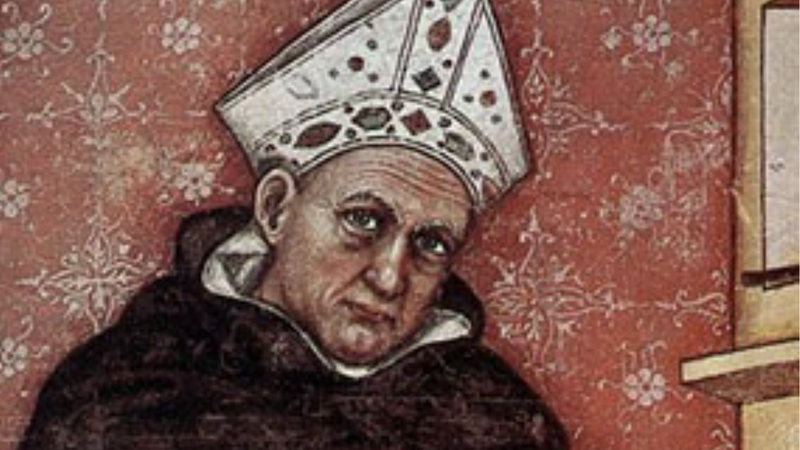 Saint Albertus Magnus, a fresco by Tommaso da Modena (1352), Church of San Nicolò, Treviso, Italy. (Wikimedia Commons)