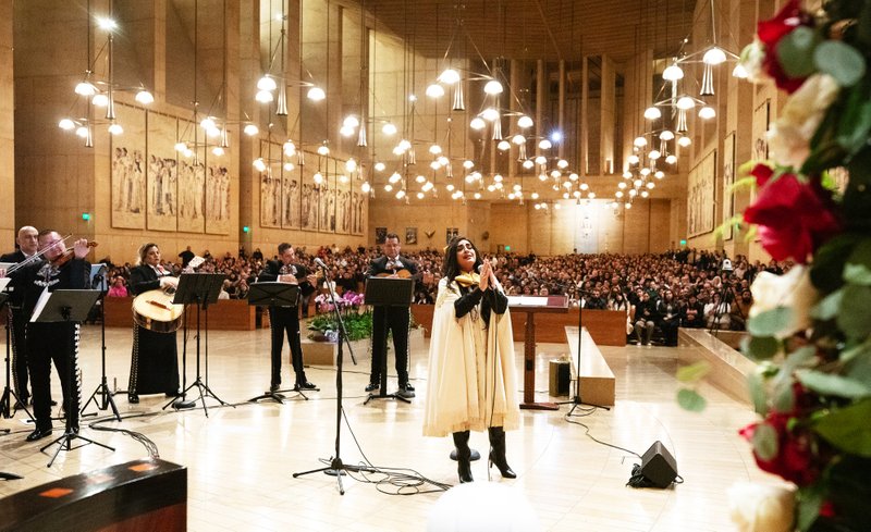 Singers perform during the Las Mañanitas vigil celebrating Our Lady of Guadalupe on Dec. 11. (Victor Alemán)