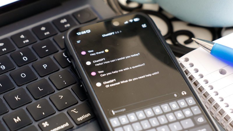 The ChatGPT app is seen on a phone placed atop a keyboard in this photo taken in Rome March 8, 2024. (CNS photo/Lola Gomez)