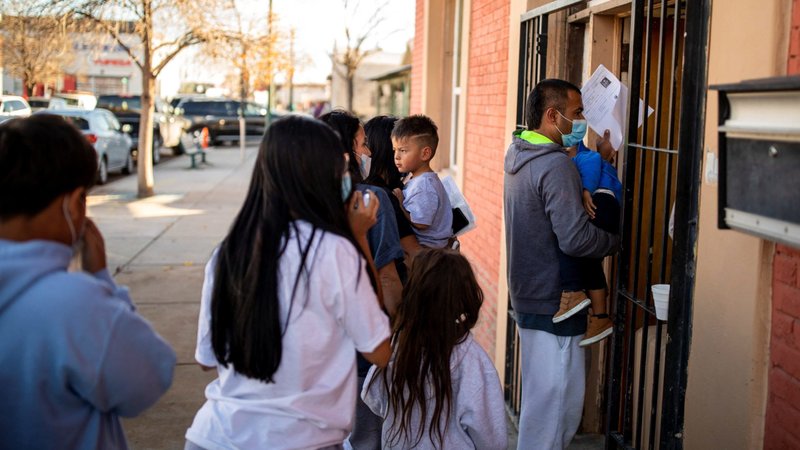A migrant family is dropped off Dec. 13, 2022, at a local migrant shelter run by the Annunciation House in downtown El Paso, Texas. The Texas Supreme Court heard oral arguments Jan. 13, 2025, in the state's attorney general's case against Annunciation House, which has been helping immigrants at the U.S.-Texas border. (OSV News photo/Ivan Pierre Aguirre, Reuters)