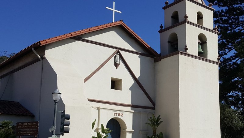 Mission San Buenaventura in Ventura, Calif., is seen in this undated photo. On July 15, 2020, Pope Francis elevated the mission church to the rank of minor basilica. (OSV News photo/Mike Nelson)