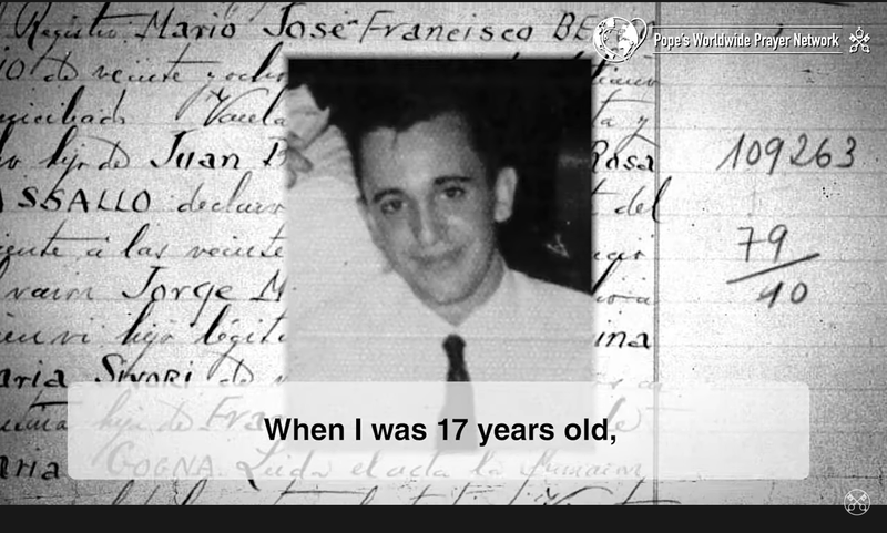A photo of a young Jorge Mario Bergoglio, the future Pope Francis, from “The Pope Video” for February 2025, which was produced by the Archdiocese of Los Angeles. (The Pope Video)