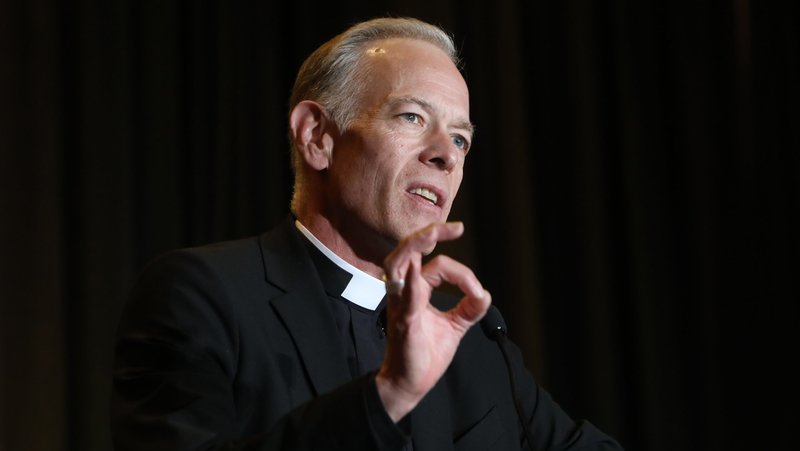 Archbishop Alexander K. Sample of Portland, Ore., speaks July 7, 2022, during the Catholic Media Conference in Portland. (CNS photo/Bob Roller)