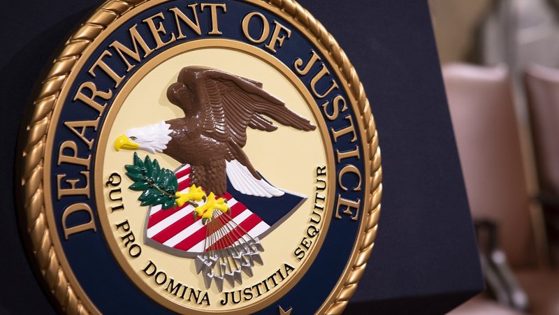 The Department of Justice seal is seen July 30, 2018, in the Great Hall at the Main Justice Building in Washington. (OSV News photo/CNS file, Tyler Orsburn)