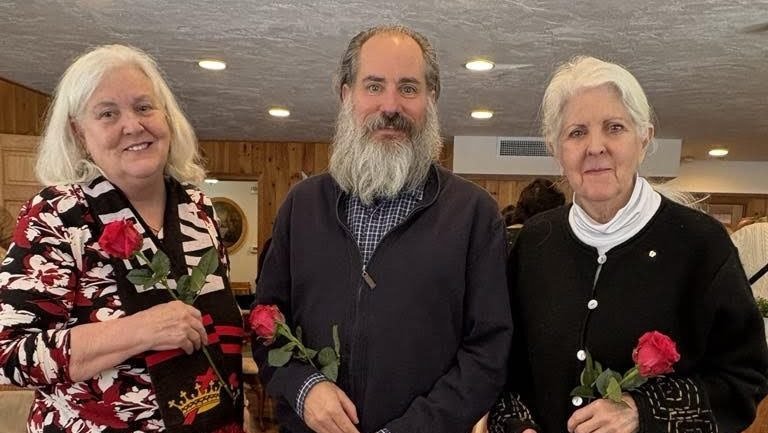 Paulette Harlow, William Goodman and Jean Marshall pose in an undated photo in Kingston, Mass., following their pardons from President Donald Trump on federal charges Jan. 23, 2025. Goodman, a Wisconsin native, was one of four activists found guilty in a Madison, N.J., court March 14 of trespassing for their 2019 "rescue" at a New Jersey abortion clinic, but they will not face jail time. They all received 18 months of probation. (OSV News photo/courtesy John Harlow)