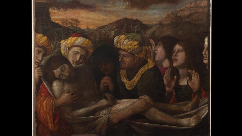 An image of "The Deposition of Christ," recently attributed to Renaissance painter Andrea Mantegna, is seen in this photo released by the Vatican March 17, 2025. The previously lost painting will be on display in the Vatican Museums. (CNS photo/courtesy Governorate of Vatican City State)