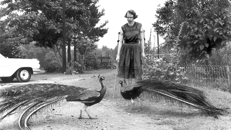 Flannery O'Connor is seen in this 1962 photo. From March 21-23, 2025, a museum in Savannah, Ga., dedicated to her literary genius and fascinating personality is celebrating the centennial of her birth with socials, specialty tours, author talks and a live band, culminating in an annual birthday party event that will include vendors, games and an O'Connor look-alike contest. (OSV News photo/AP Photo, Atlanta Journal-Constitution, Joe McTyre via PBS)