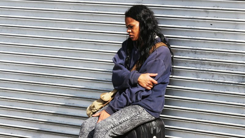 A homeless woman in Los Angeles is pictured in this file photo. (Victor Alemán)