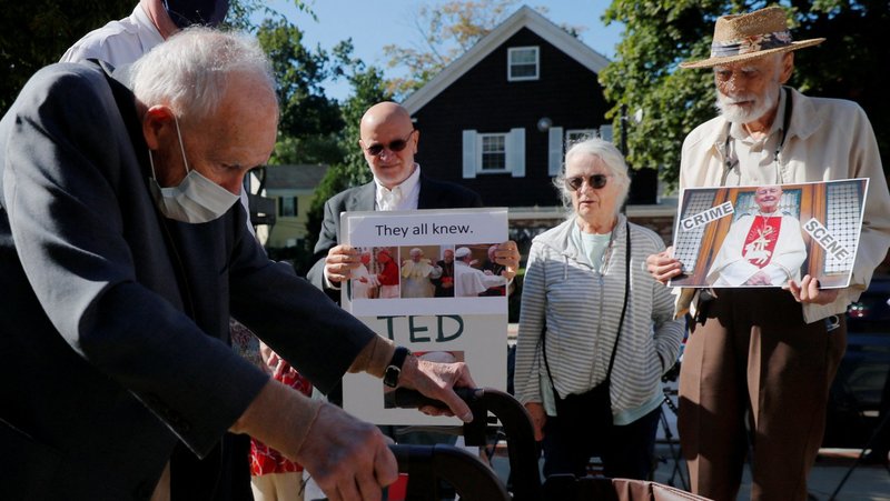 Former Cardinal Theodore E. McCarrick arrives at Dedham District Court in Dedham, Massachusetts, Sept. 3, 2021, after being charged with molesting a 16-year-old boy during a 1974 wedding reception. A Massachusetts judge dismissed a criminal case against the former cardinal Aug. 30, 2023, ruling he no longer has the cognitive capacity to stand trial. (OSV News/Brian Snyder, Reuters)